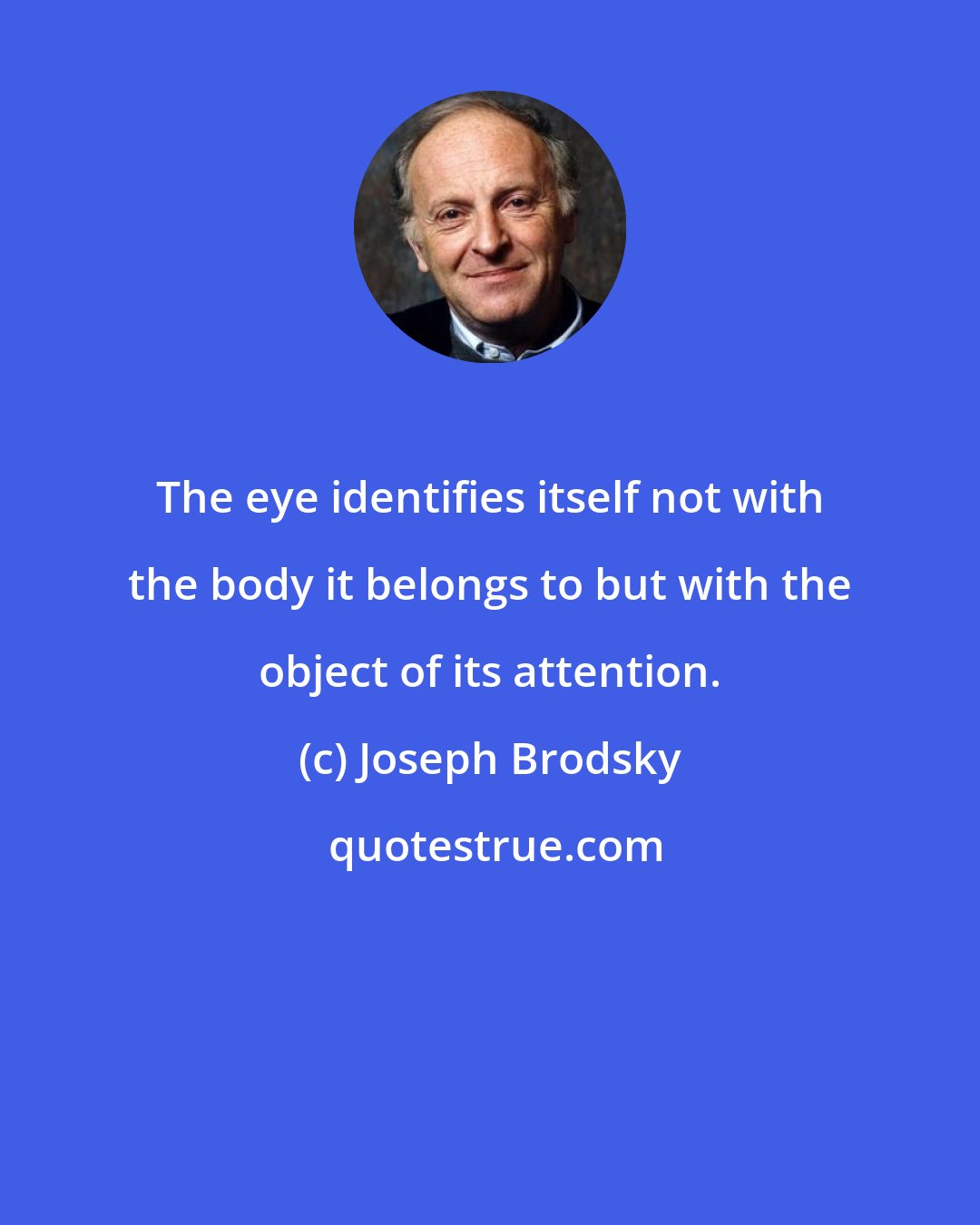 Joseph Brodsky: The eye identifies itself not with the body it belongs to but with the object of its attention.
