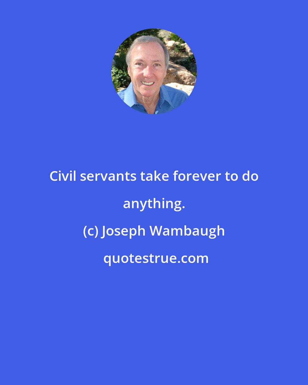 Joseph Wambaugh: Civil servants take forever to do anything.