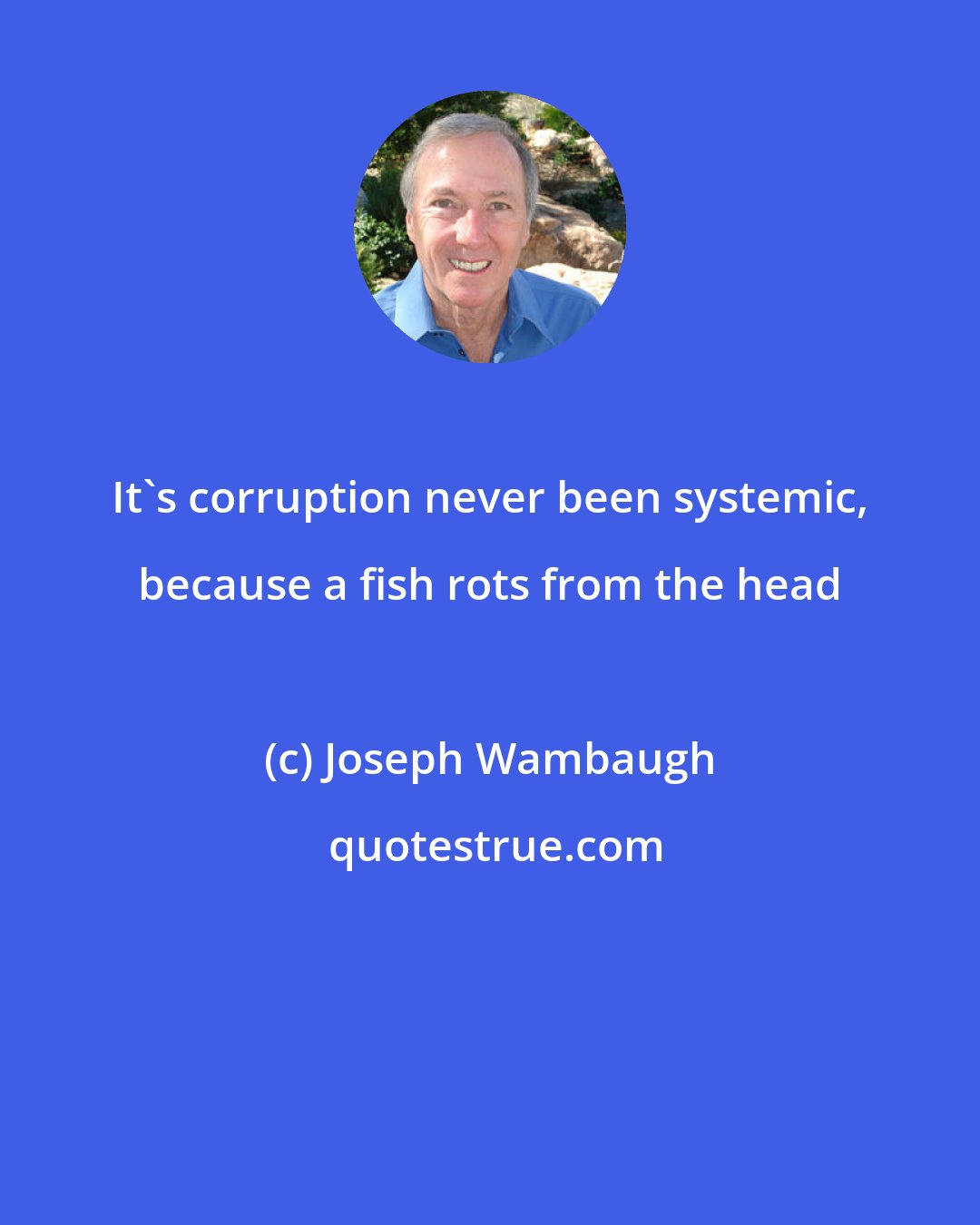 Joseph Wambaugh: It`s corruption never been systemic, because a fish rots from the head