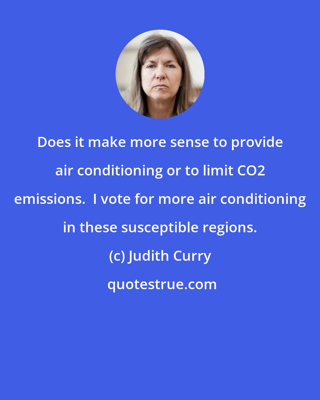 Judith Curry: Does it make more sense to provide air conditioning or to limit CO2 emissions.  I vote for more air conditioning in these susceptible regions.