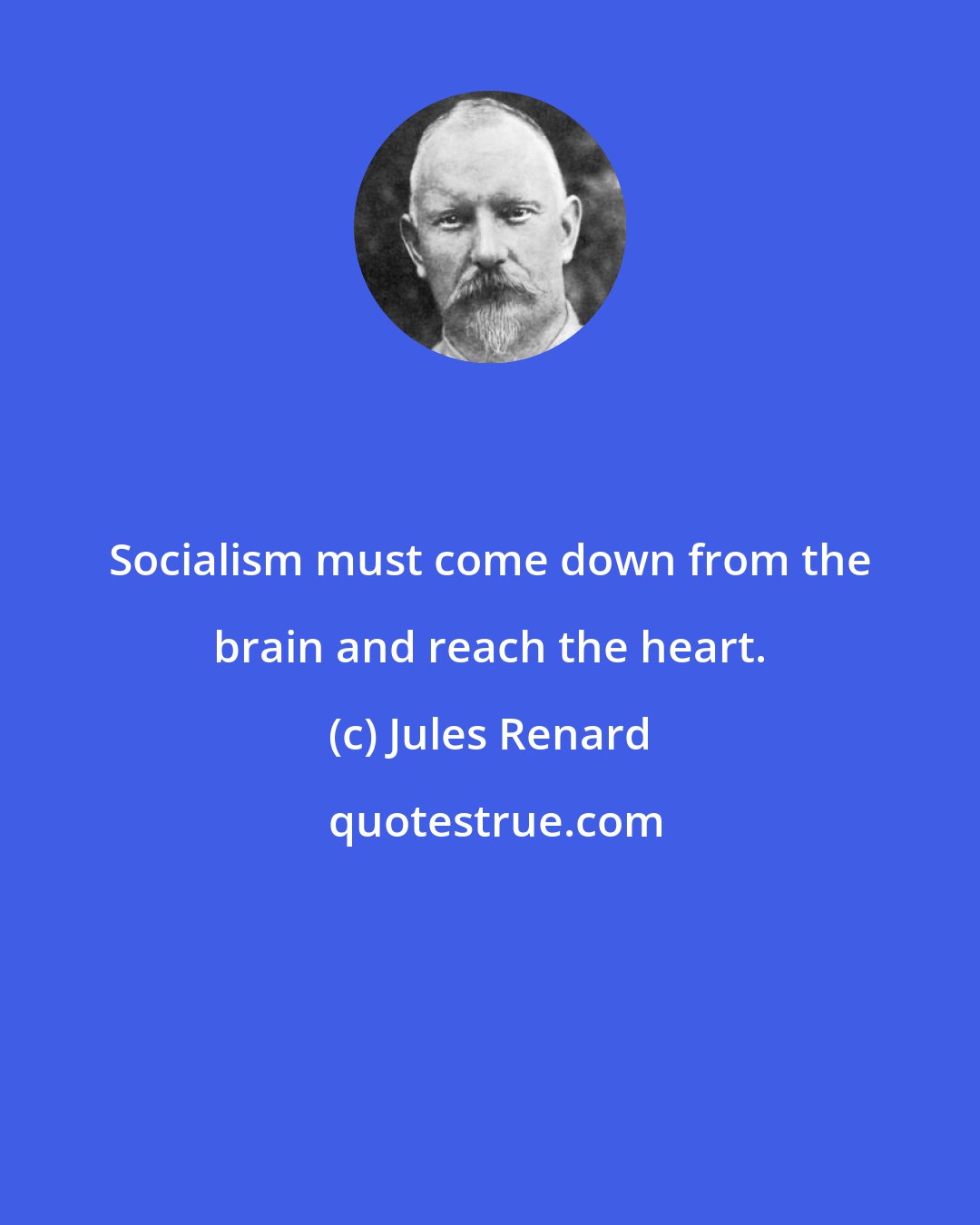 Jules Renard: Socialism must come down from the brain and reach the heart.