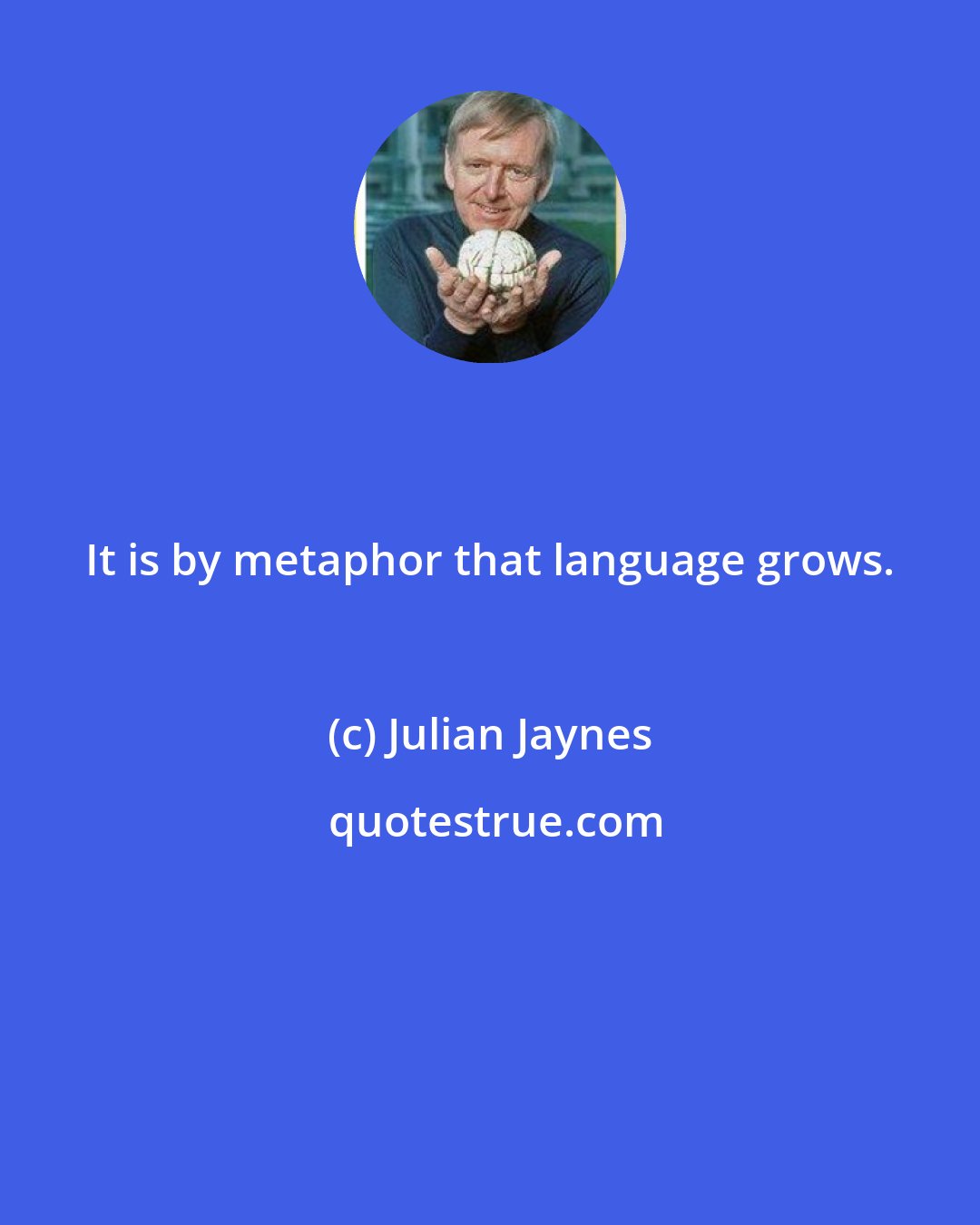 Julian Jaynes: It is by metaphor that language grows.