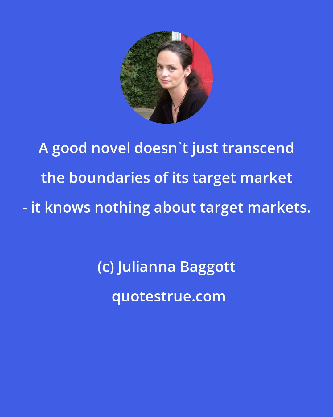 Julianna Baggott: A good novel doesn't just transcend the boundaries of its target market - it knows nothing about target markets.