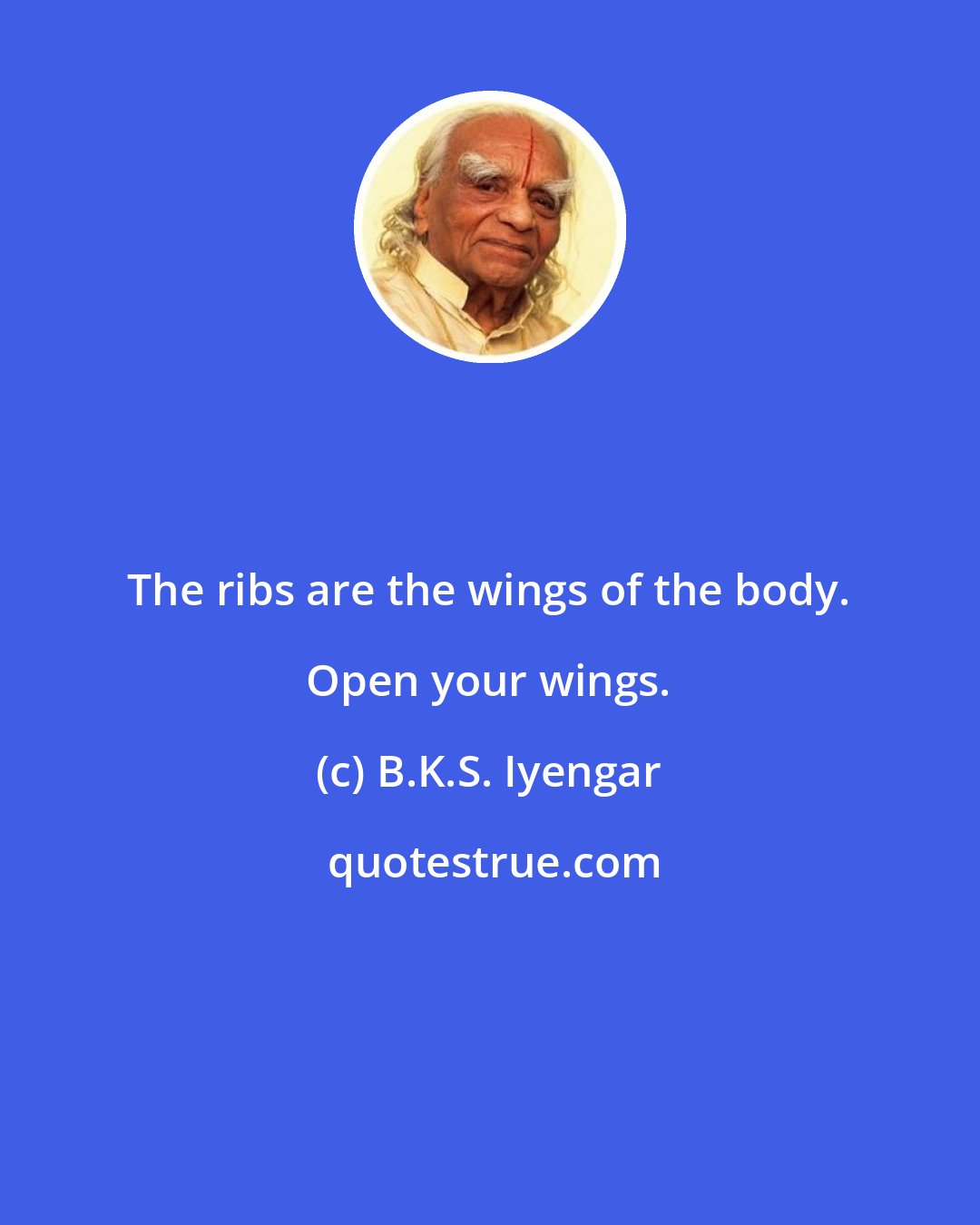 B.K.S. Iyengar: The ribs are the wings of the body. Open your wings.