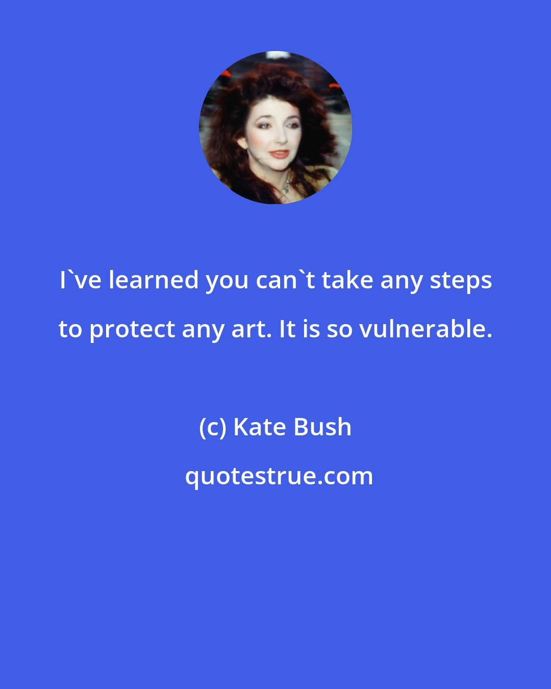 Kate Bush: I've learned you can't take any steps to protect any art. It is so vulnerable.