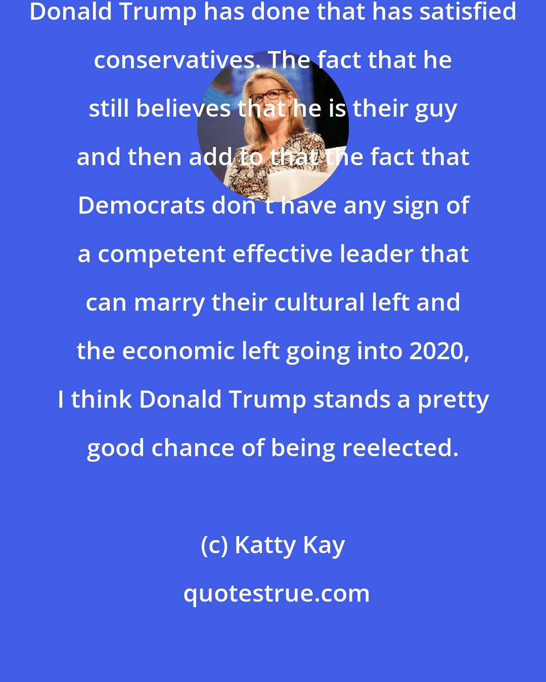 Katty Kay: I think if you look at the things that Donald Trump has done that has satisfied conservatives. The fact that he still believes that he is their guy and then add to that the fact that Democrats don't have any sign of a competent effective leader that can marry their cultural left and the economic left going into 2020, I think Donald Trump stands a pretty good chance of being reelected.