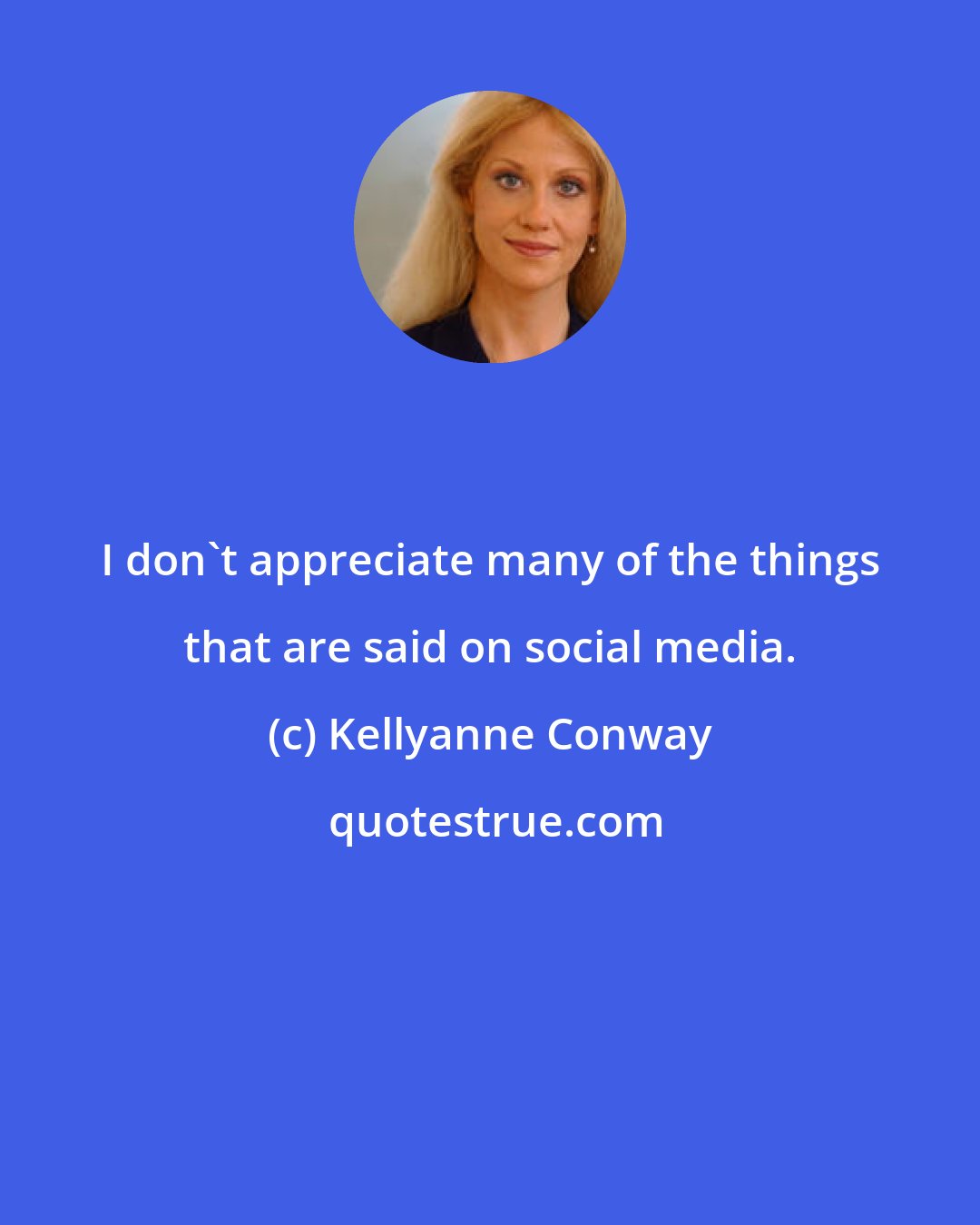 Kellyanne Conway: I don't appreciate many of the things that are said on social media.