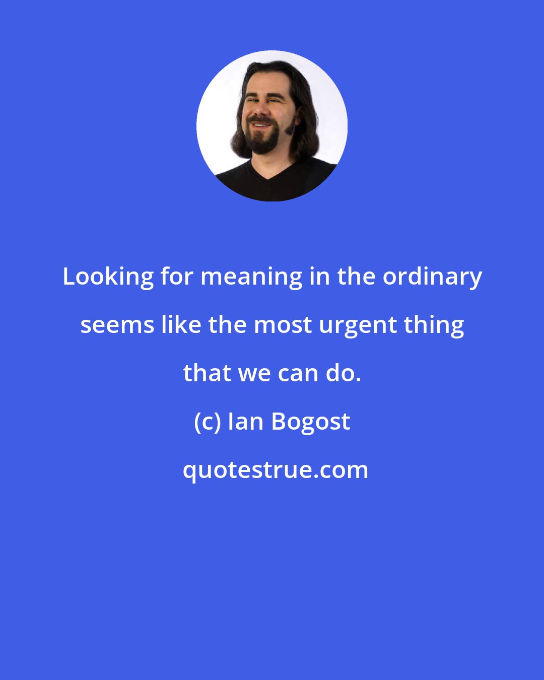 Ian Bogost: Looking for meaning in the ordinary seems like the most urgent thing that we can do.