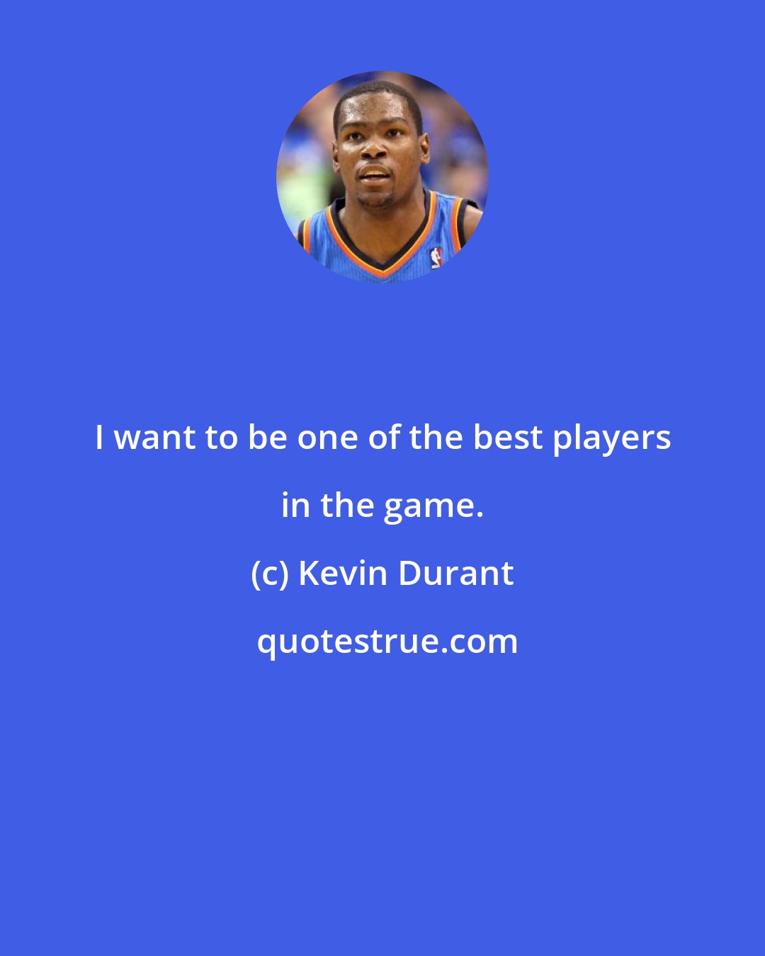 Kevin Durant: I want to be one of the best players in the game.