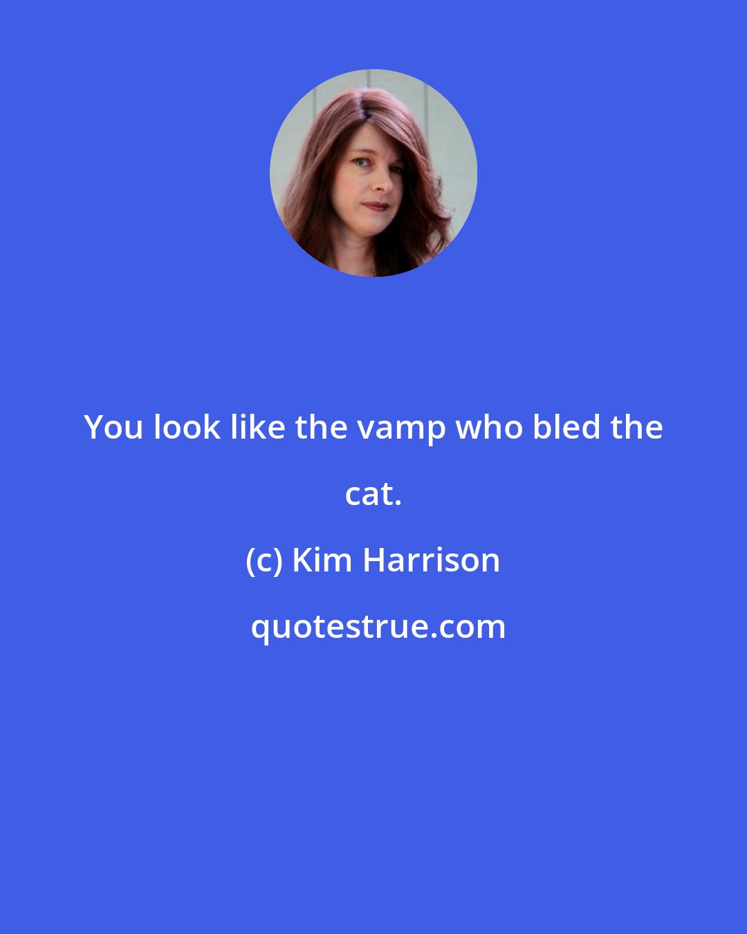Kim Harrison: You look like the vamp who bled the cat.
