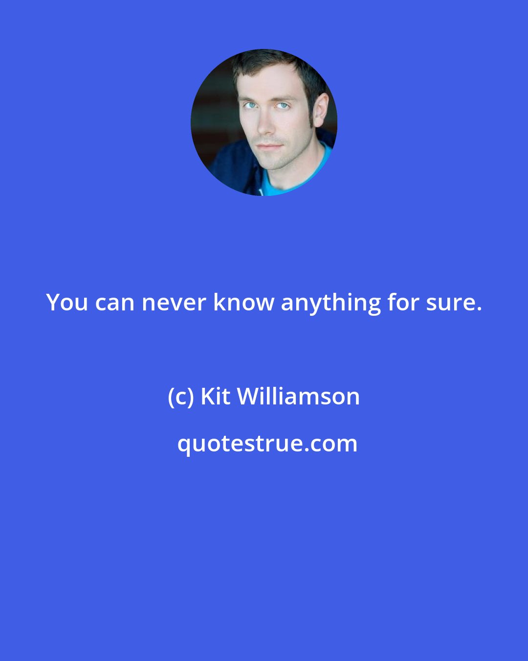 Kit Williamson: You can never know anything for sure.