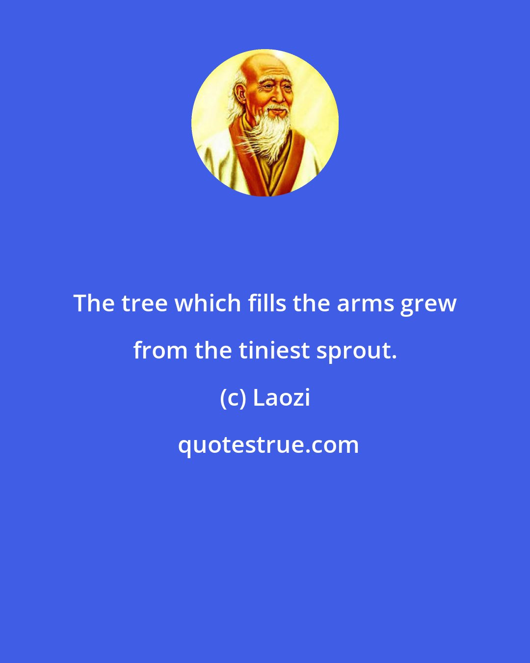 Laozi: The tree which fills the arms grew from the tiniest sprout.