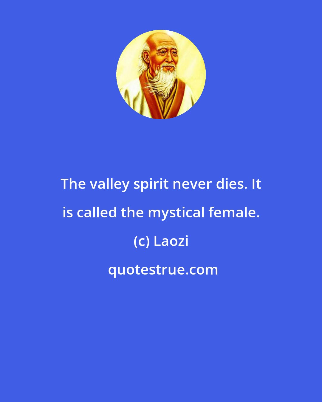 Laozi: The valley spirit never dies. It is called the mystical female.