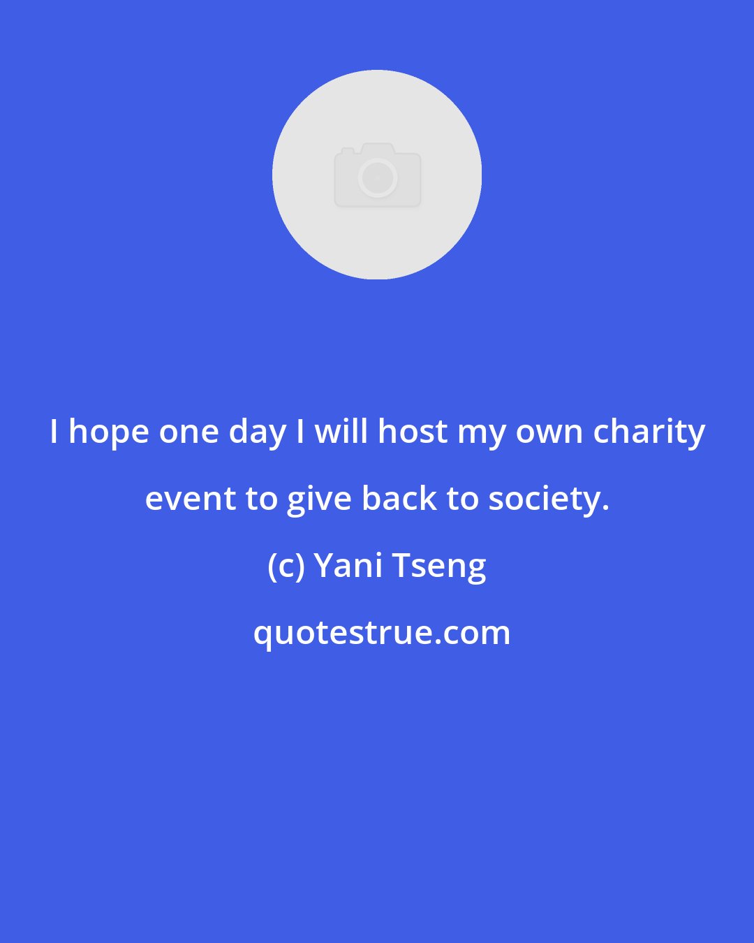 Yani Tseng: I hope one day I will host my own charity event to give back to society.