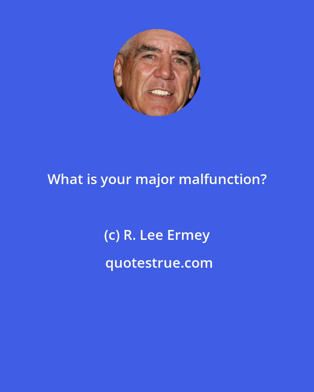 R. Lee Ermey: What is your major malfunction?