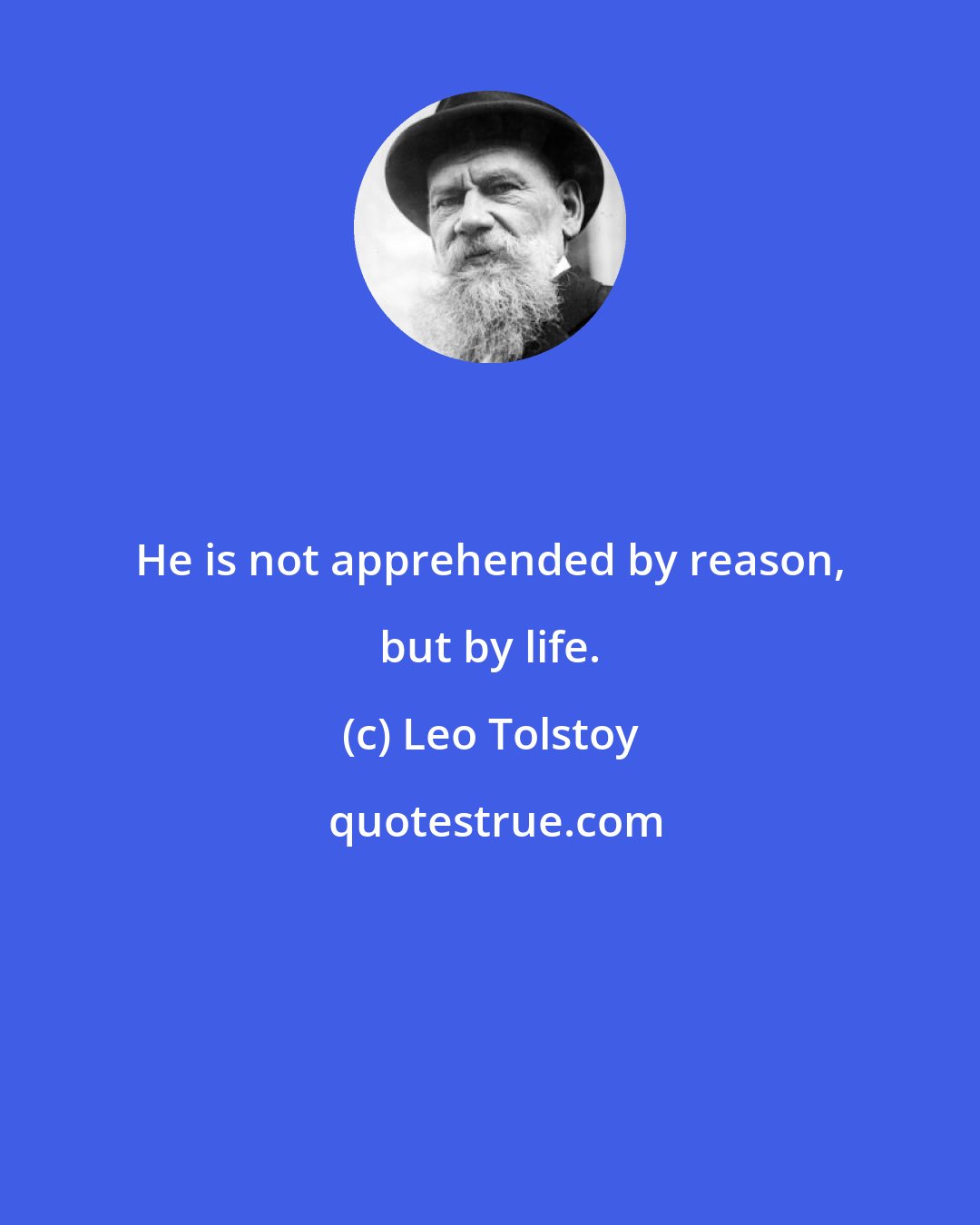 Leo Tolstoy: He is not apprehended by reason, but by life.