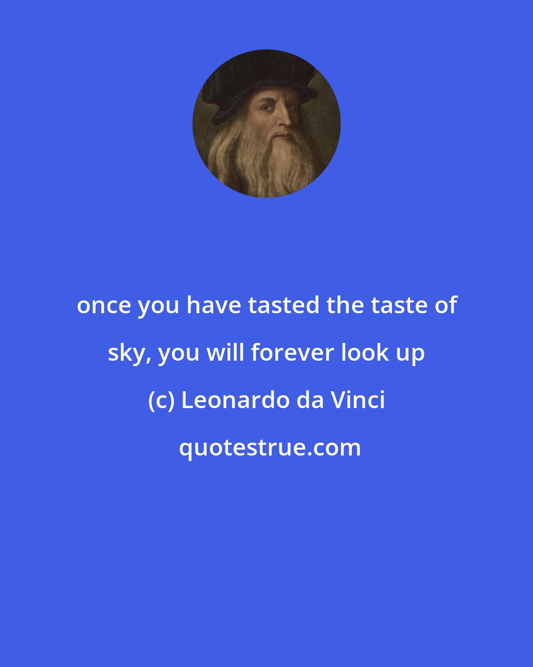 Leonardo da Vinci: once you have tasted the taste of sky, you will forever look up