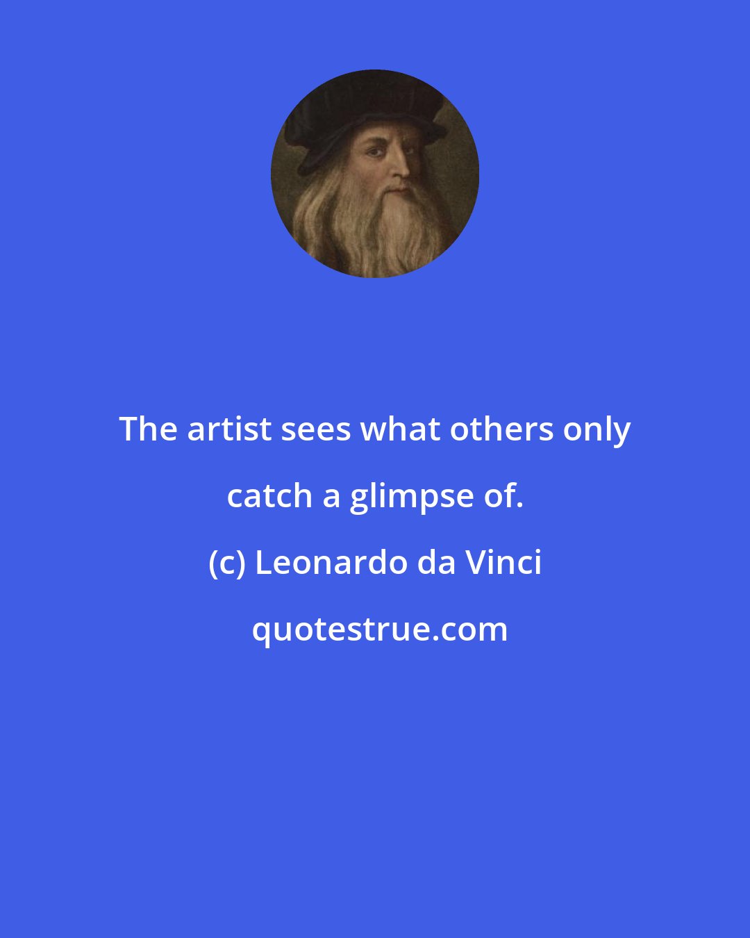 Leonardo da Vinci: The artist sees what others only catch a glimpse of.