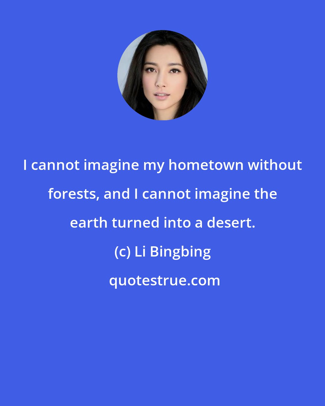 Li Bingbing: I cannot imagine my hometown without forests, and I cannot imagine the earth turned into a desert.