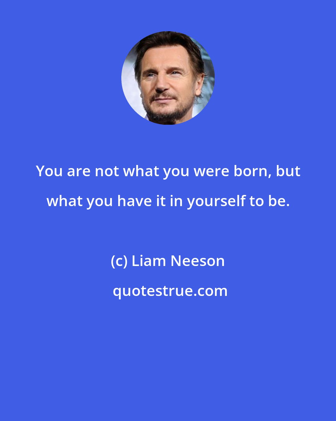 Liam Neeson: You are not what you were born, but what you have it in yourself to be.