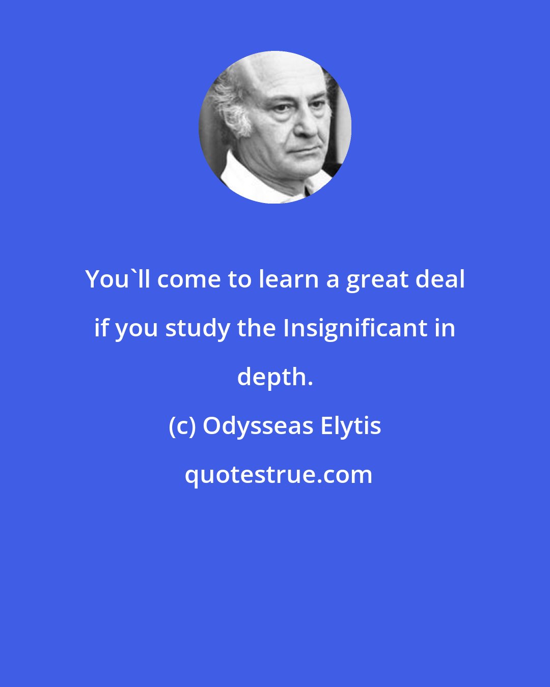 Odysseas Elytis: You'll come to learn a great deal if you study the Insignificant in depth.