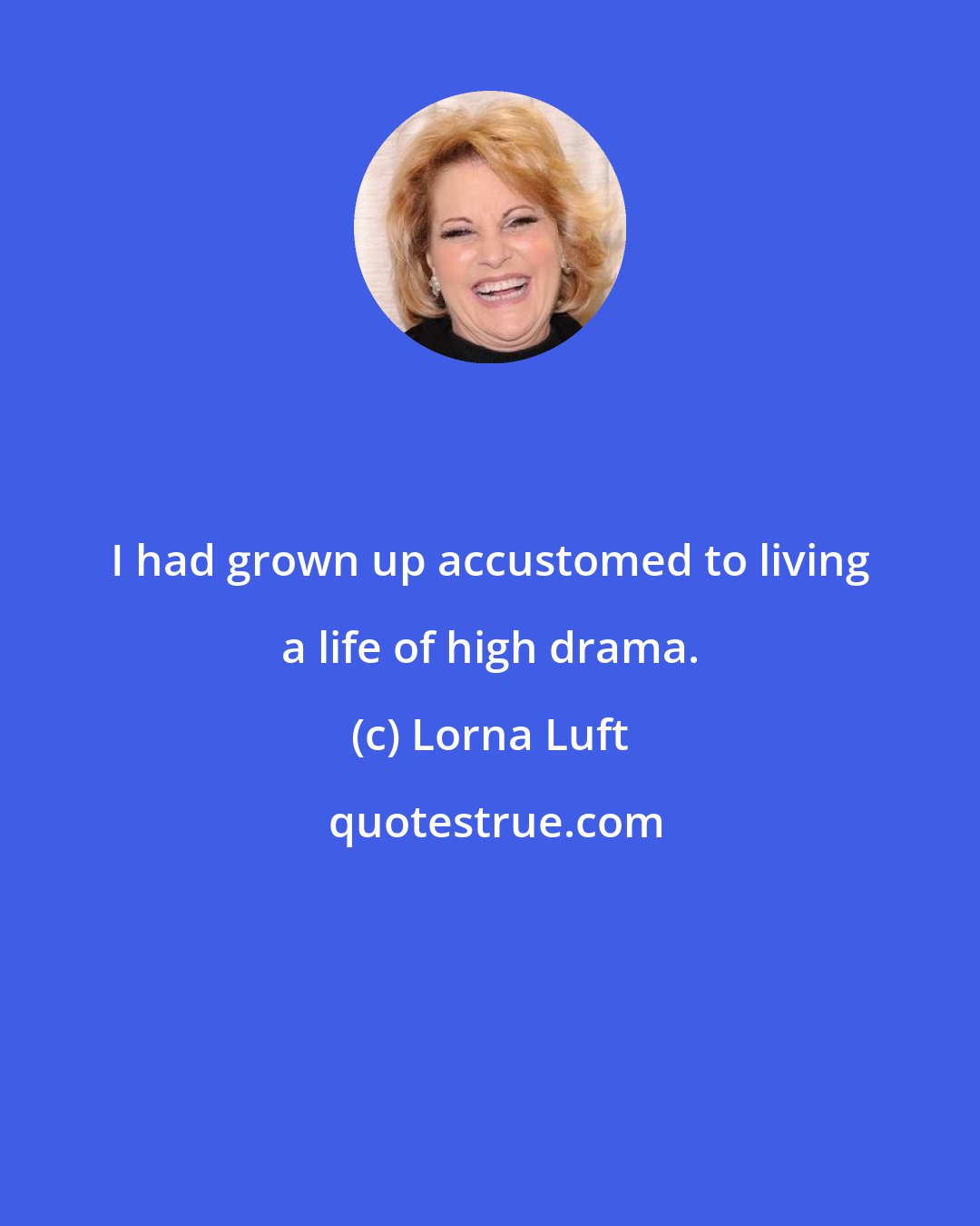 Lorna Luft: I had grown up accustomed to living a life of high drama.