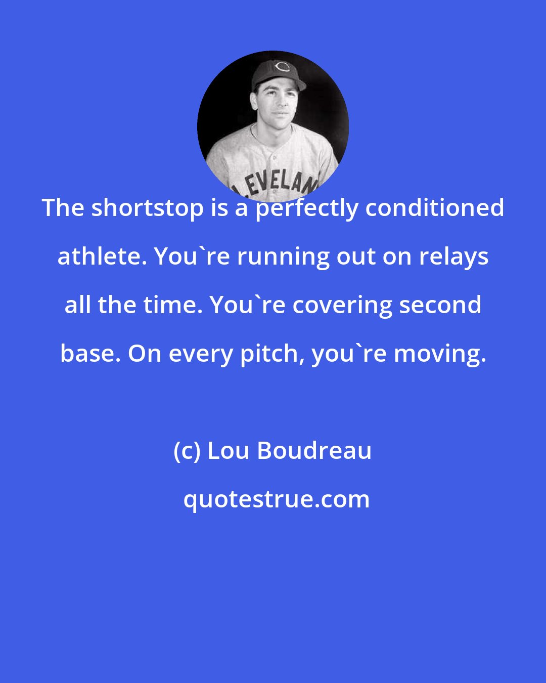 Lou Boudreau: The shortstop is a perfectly conditioned athlete. You're running out on relays all the time. You're covering second base. On every pitch, you're moving.