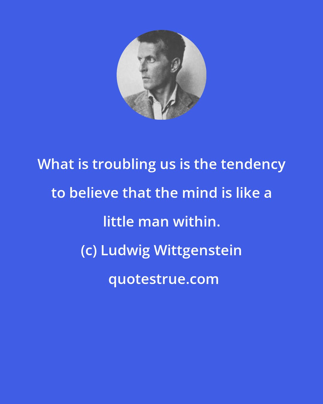 Ludwig Wittgenstein: What is troubling us is the tendency to believe that the mind is like a little man within.