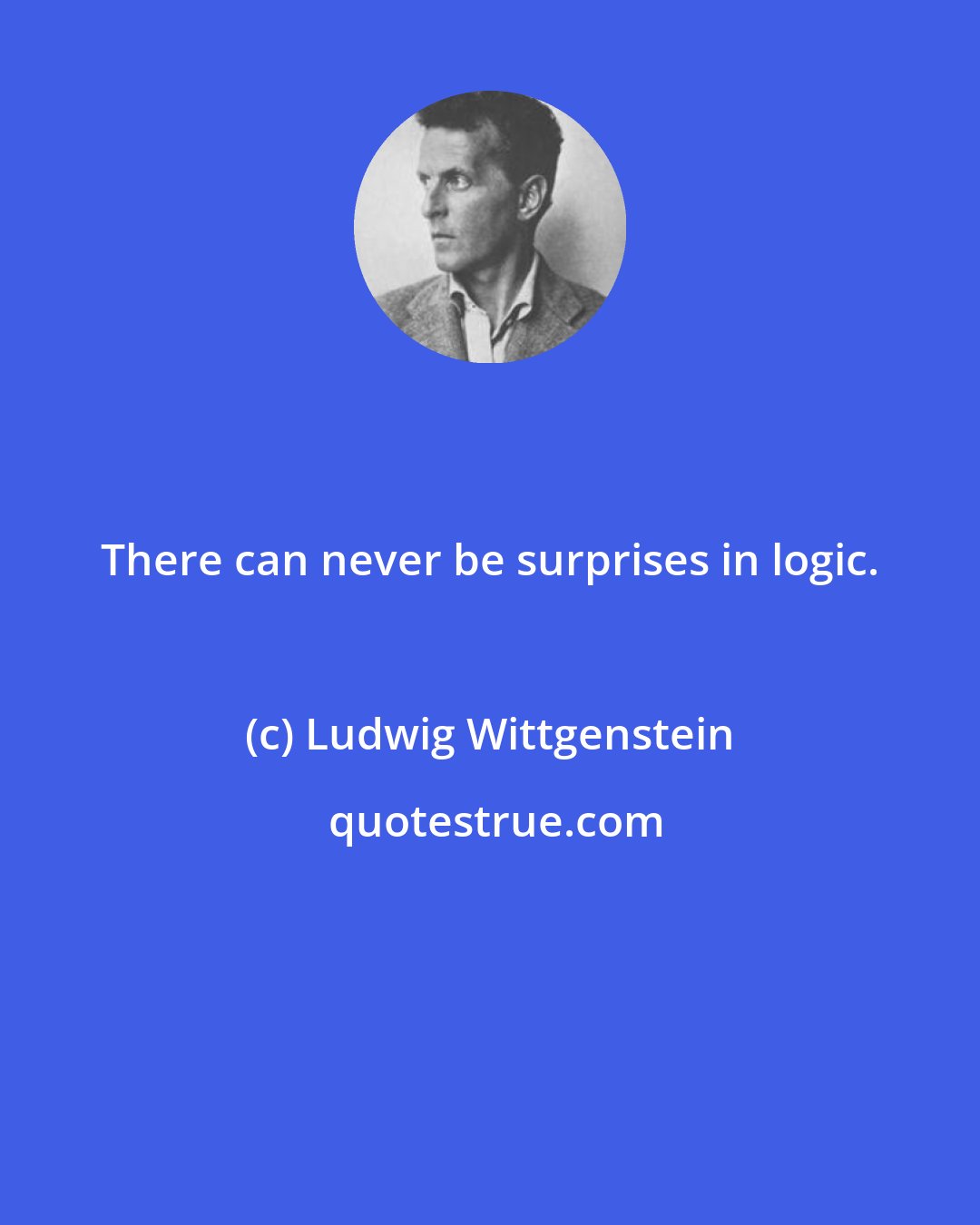 Ludwig Wittgenstein: There can never be surprises in logic.