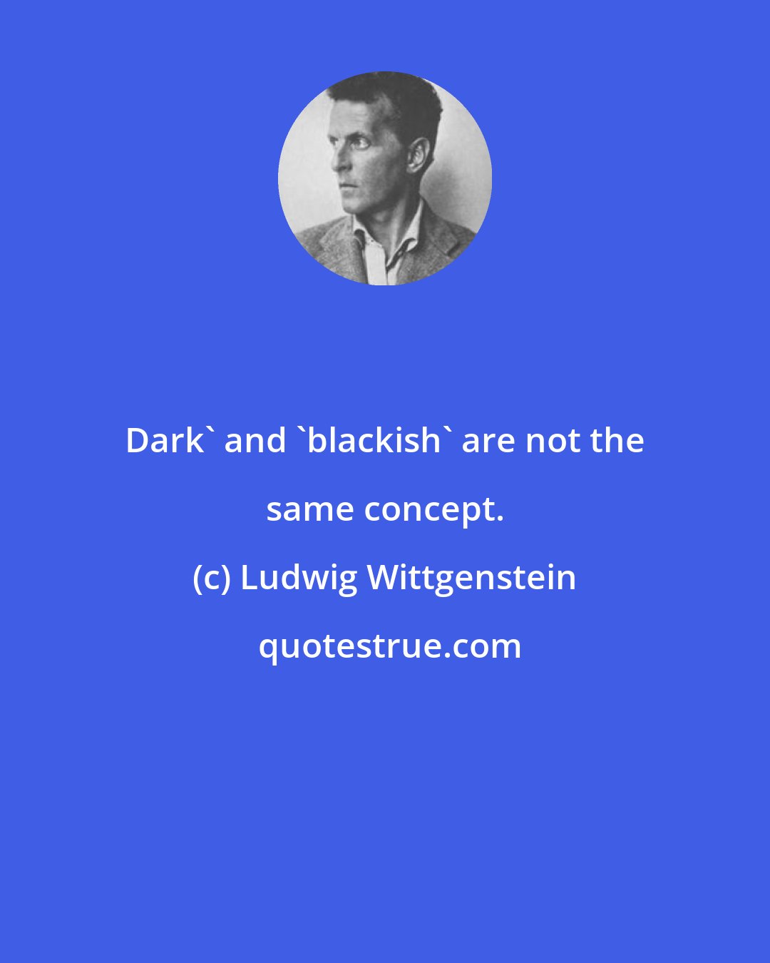 Ludwig Wittgenstein: Dark' and 'blackish' are not the same concept.