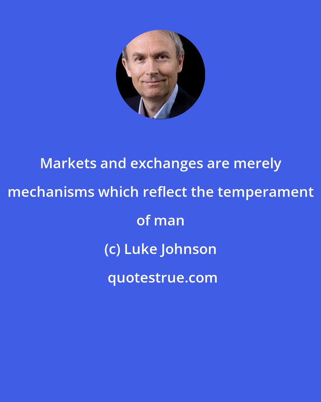 Luke Johnson: Markets and exchanges are merely mechanisms which reflect the temperament of man