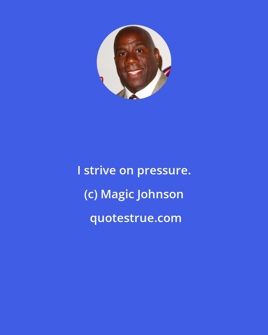 Magic Johnson: I strive on pressure.