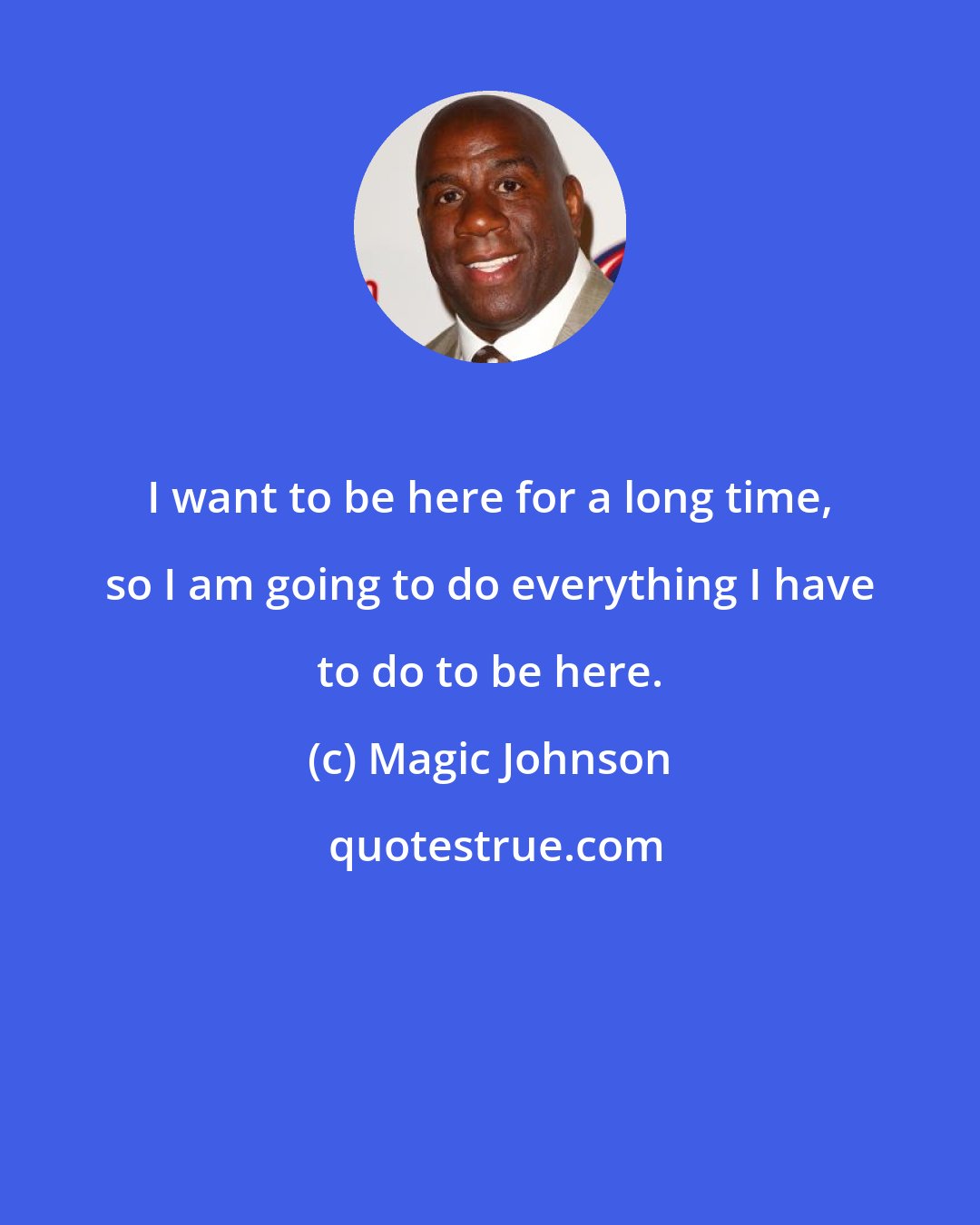 Magic Johnson: I want to be here for a long time, so I am going to do everything I have to do to be here.