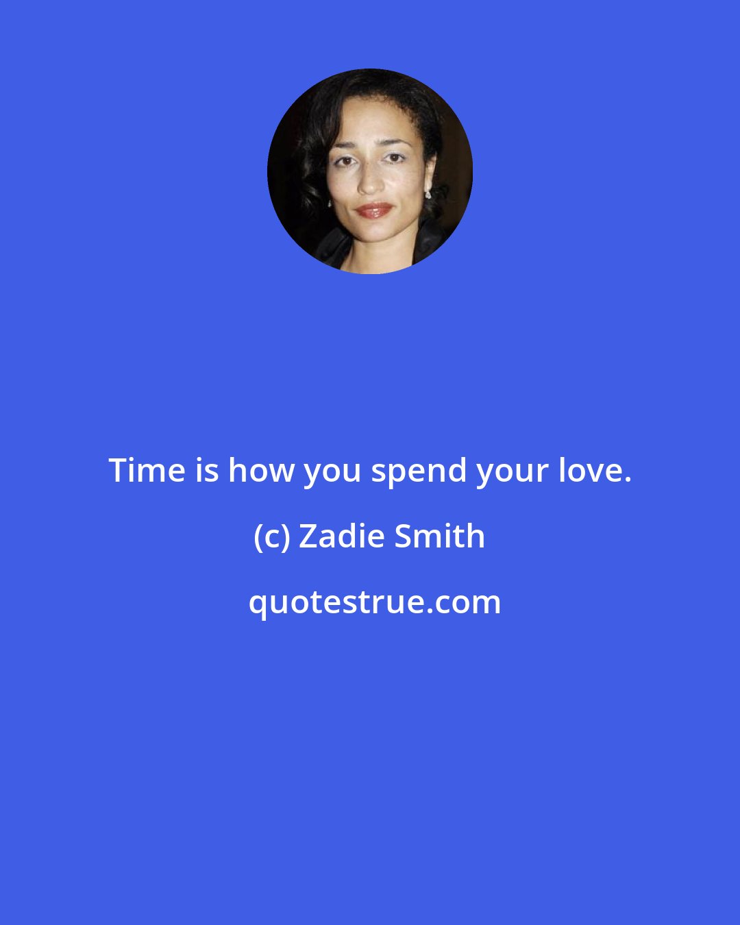 Zadie Smith: Time is how you spend your love.