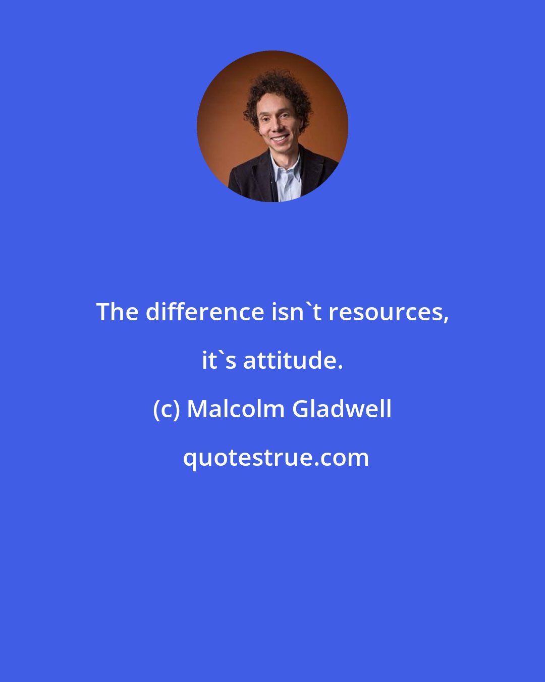 Malcolm Gladwell: The difference isn't resources, it's attitude.