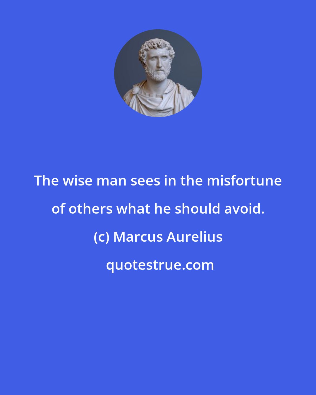 Marcus Aurelius: The wise man sees in the misfortune of others what he should avoid.