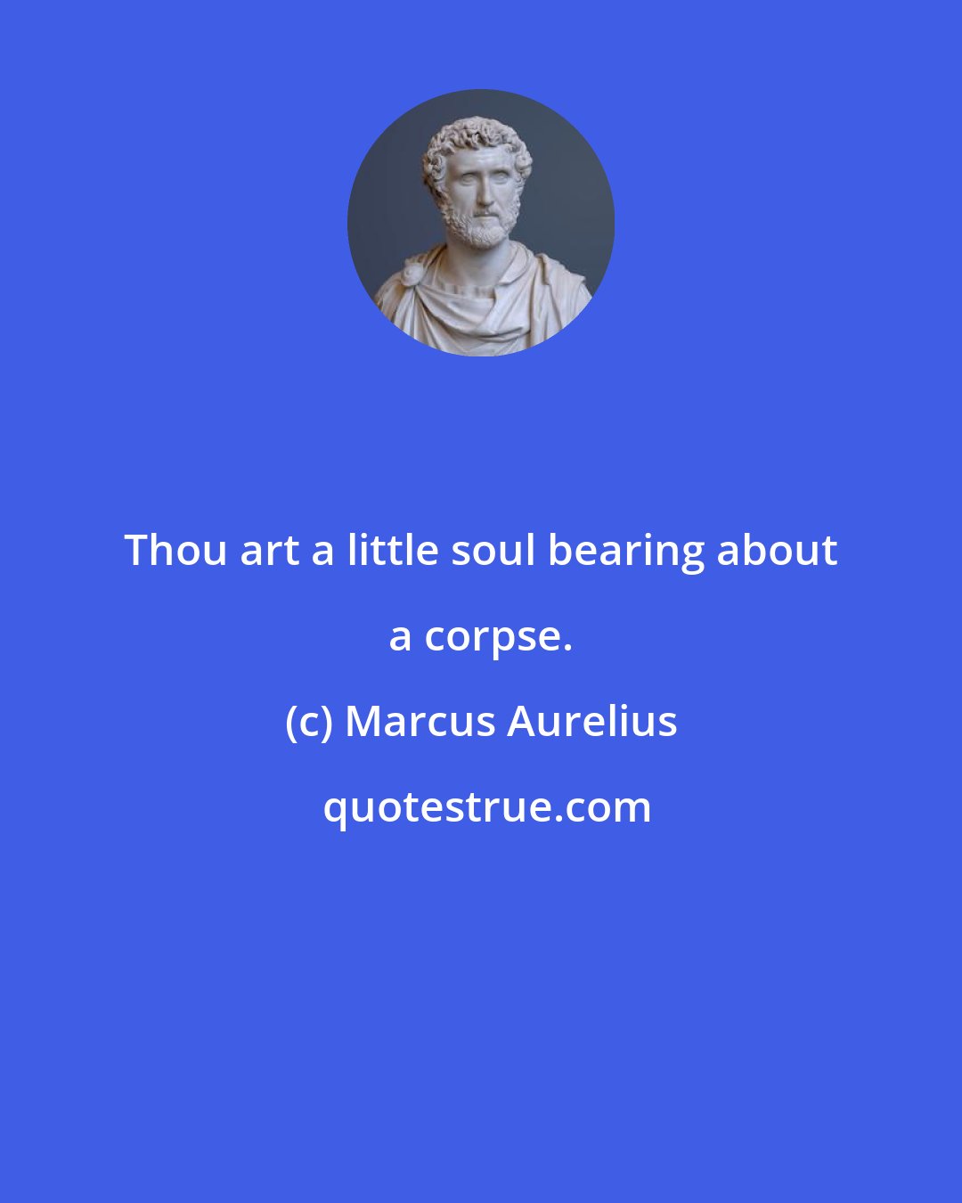 Marcus Aurelius: Thou art a little soul bearing about a corpse.