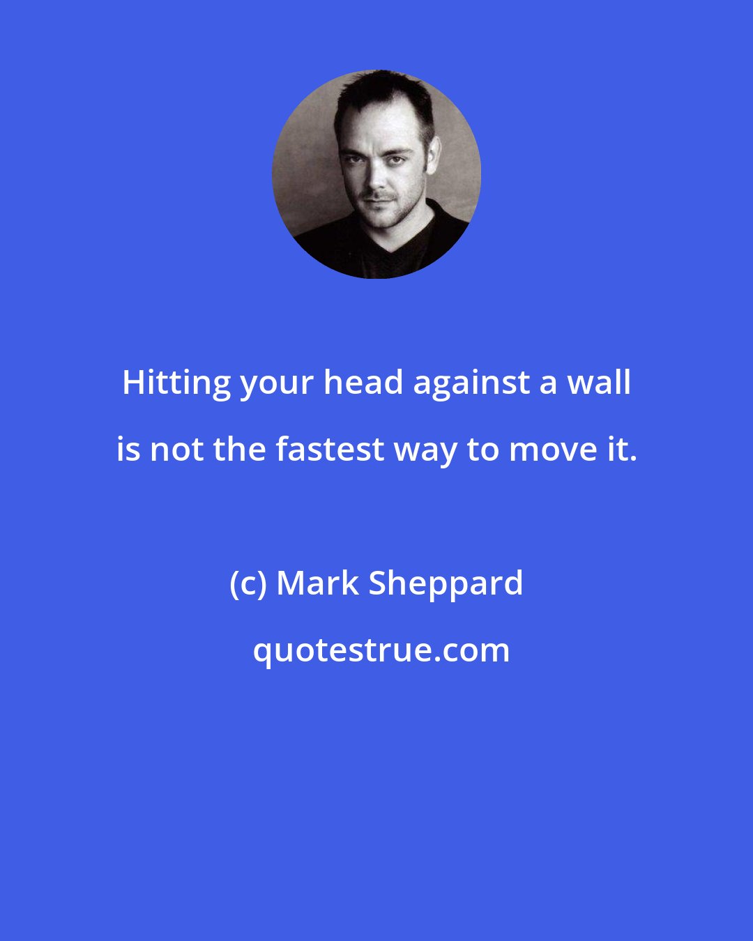 Mark Sheppard: Hitting your head against a wall is not the fastest way to move it.