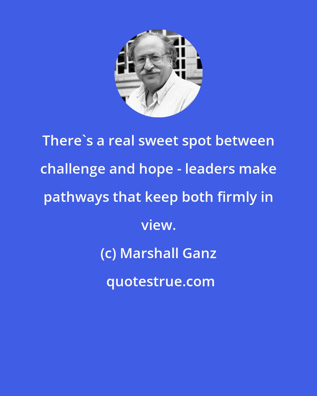 Marshall Ganz: There's a real sweet spot between challenge and hope - leaders make pathways that keep both firmly in view.