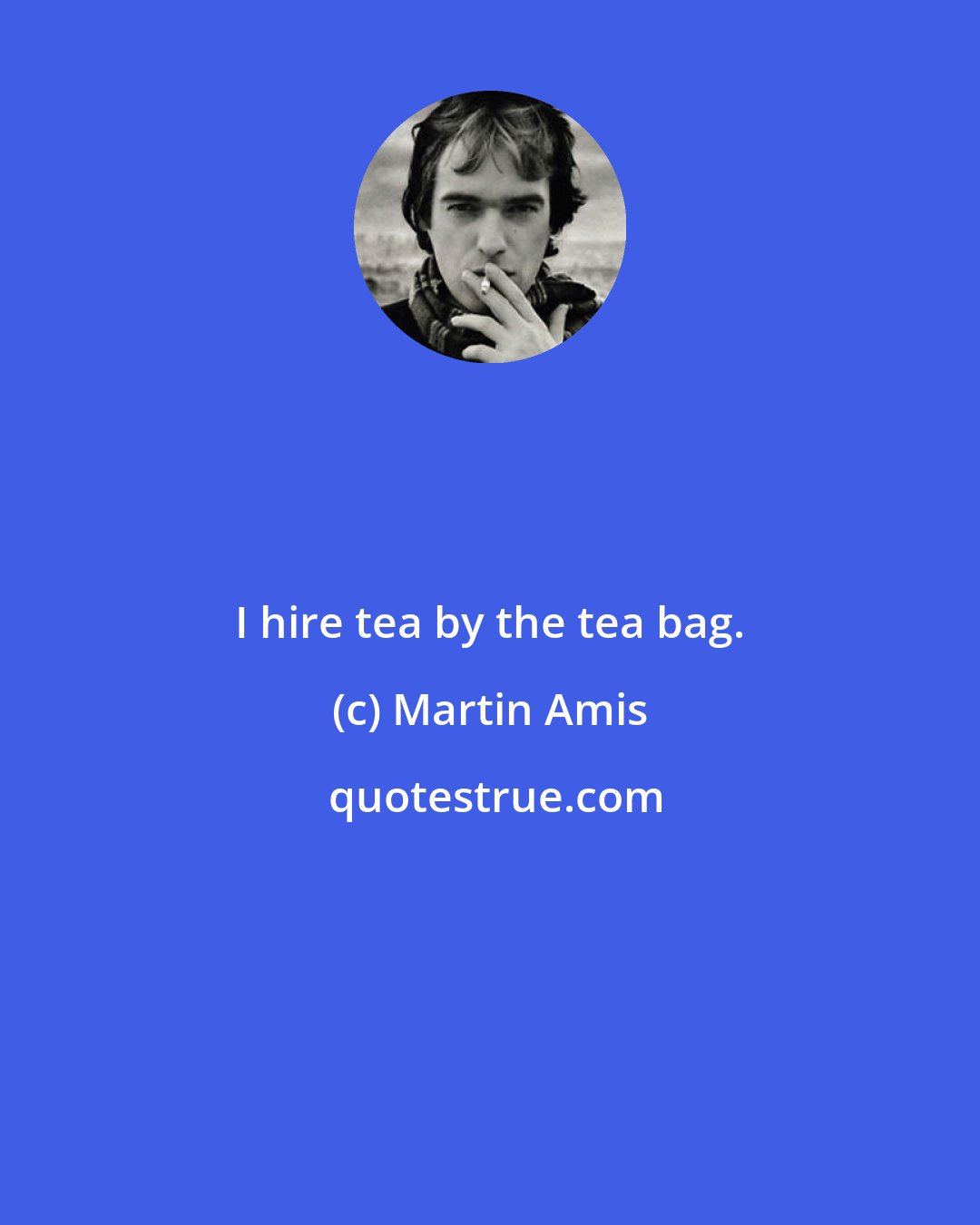 Martin Amis: I hire tea by the tea bag.