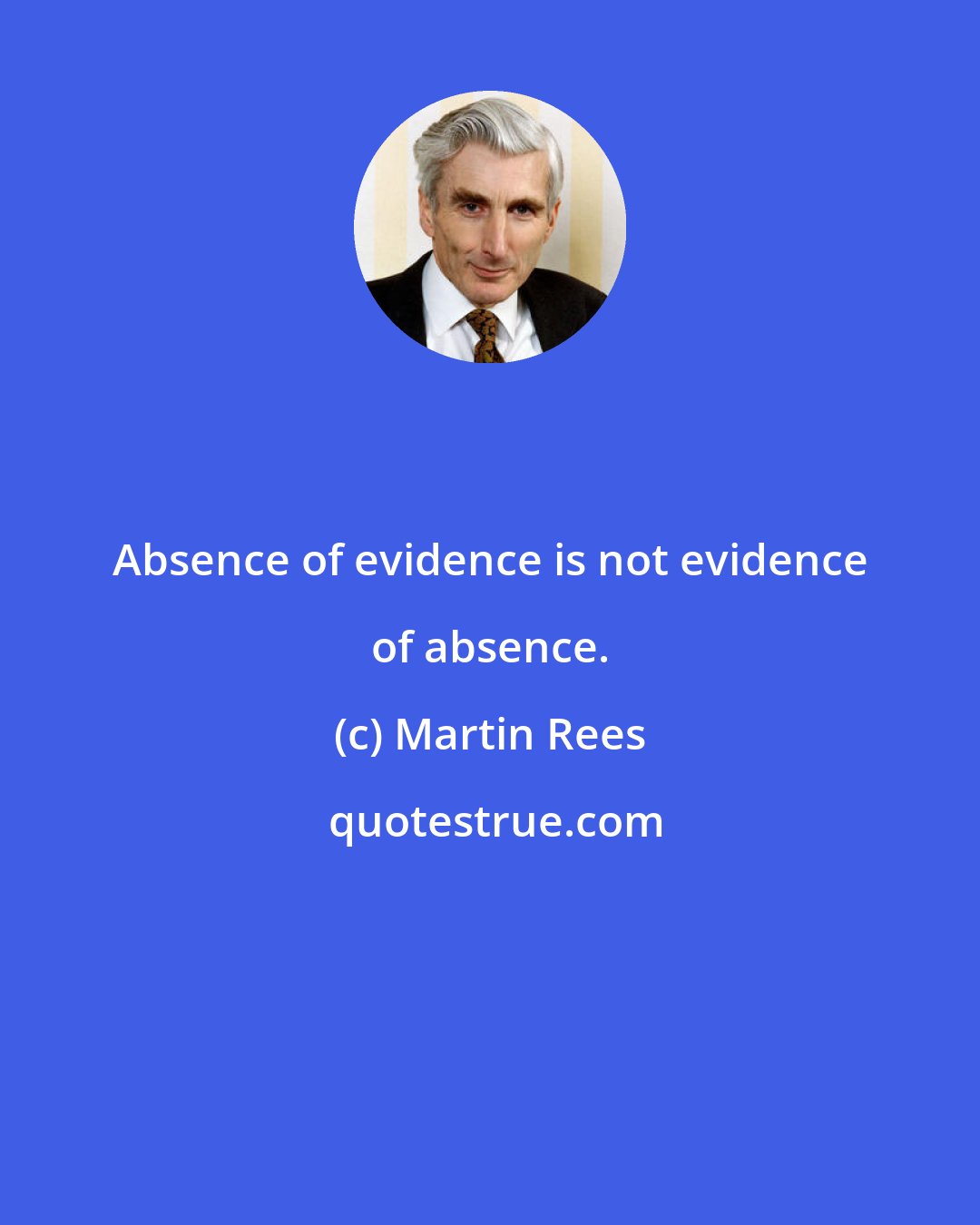 Martin Rees: Absence of evidence is not evidence of absence.
