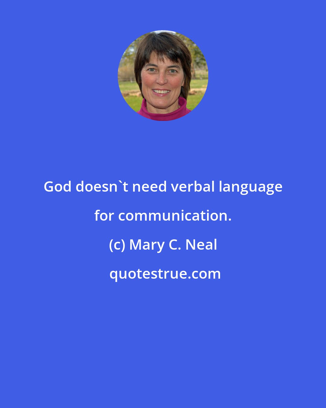 Mary C. Neal: God doesn't need verbal language for communication.