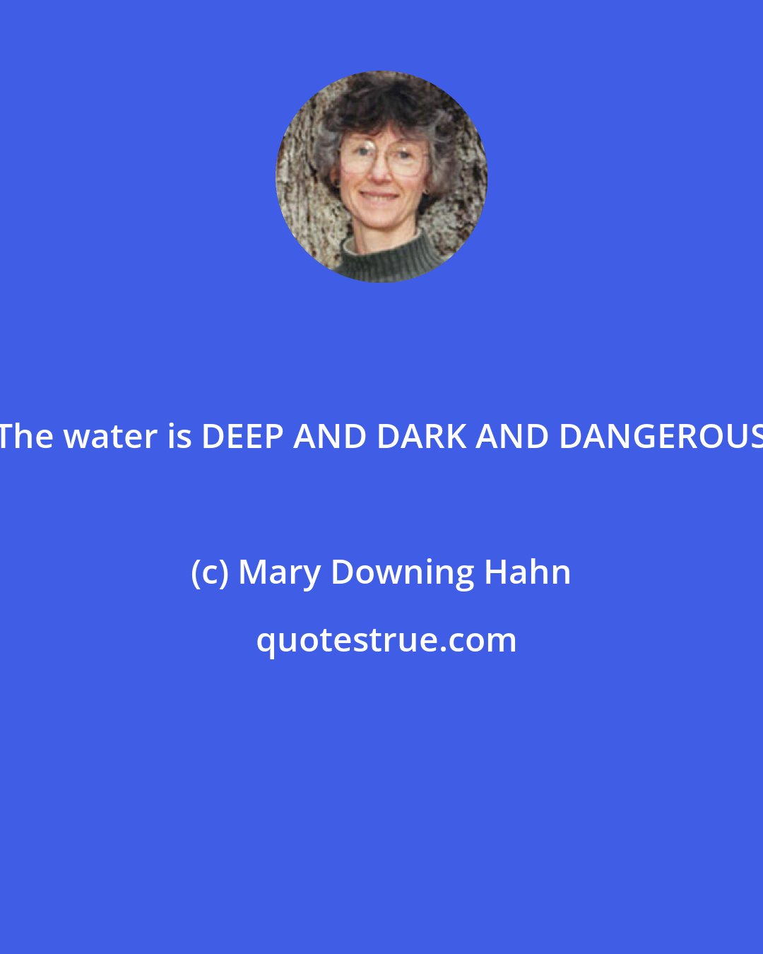 Mary Downing Hahn: The water is DEEP AND DARK AND DANGEROUS