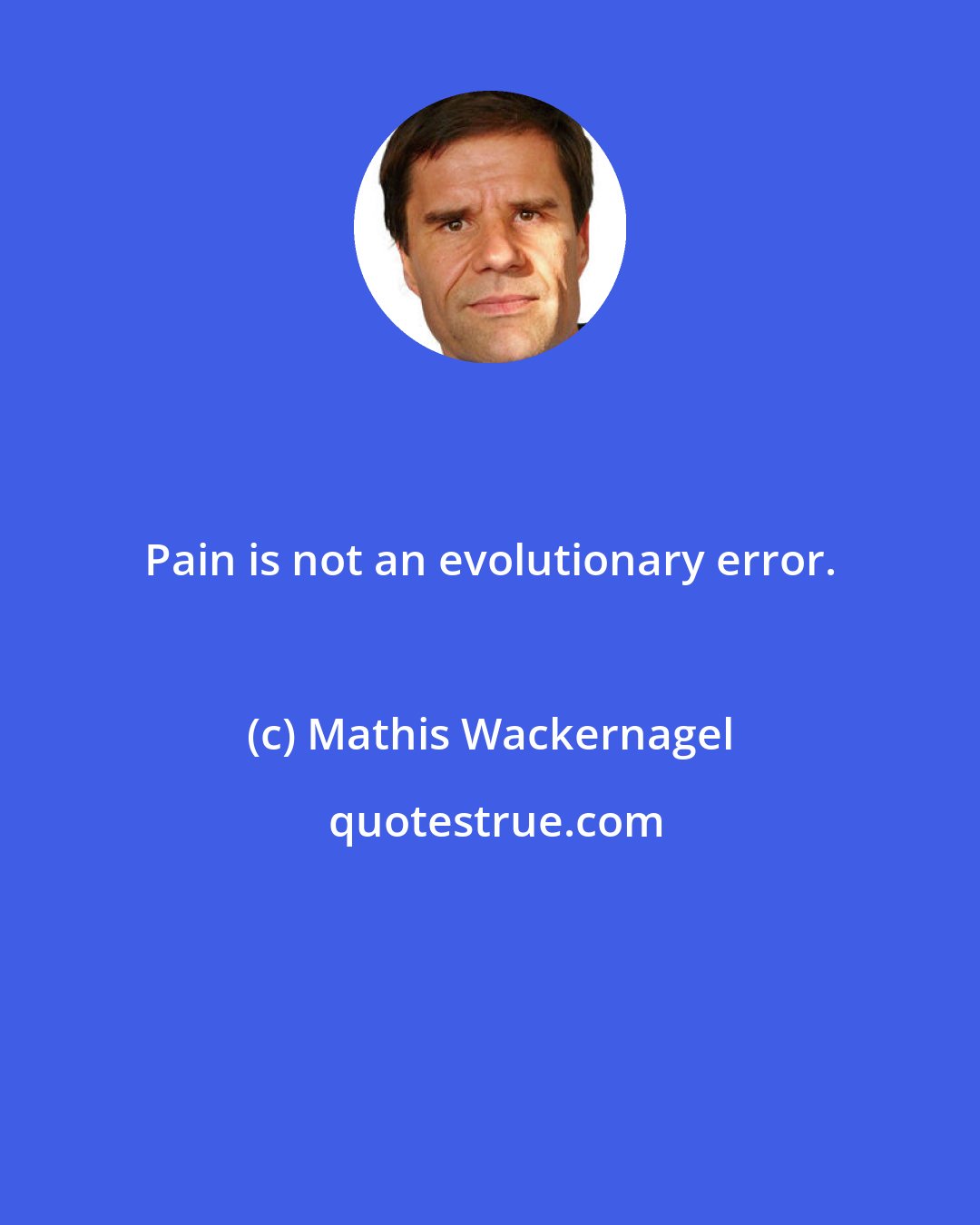 Mathis Wackernagel: Pain is not an evolutionary error.