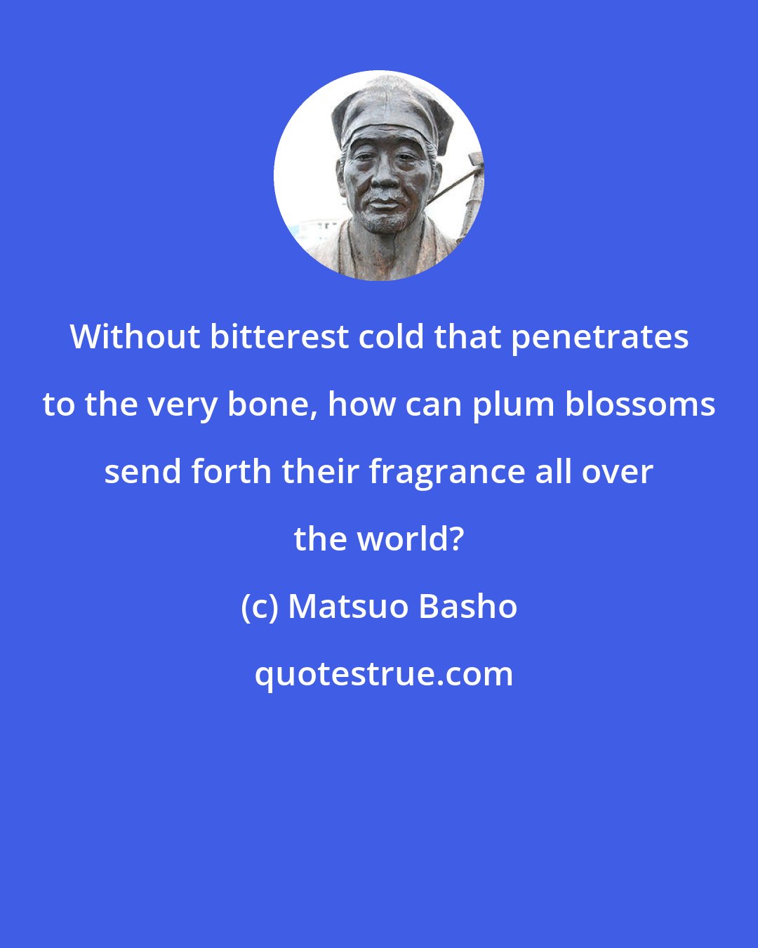 Matsuo Basho: Without bitterest cold that penetrates to the very bone, how can plum blossoms send forth their fragrance all over the world?