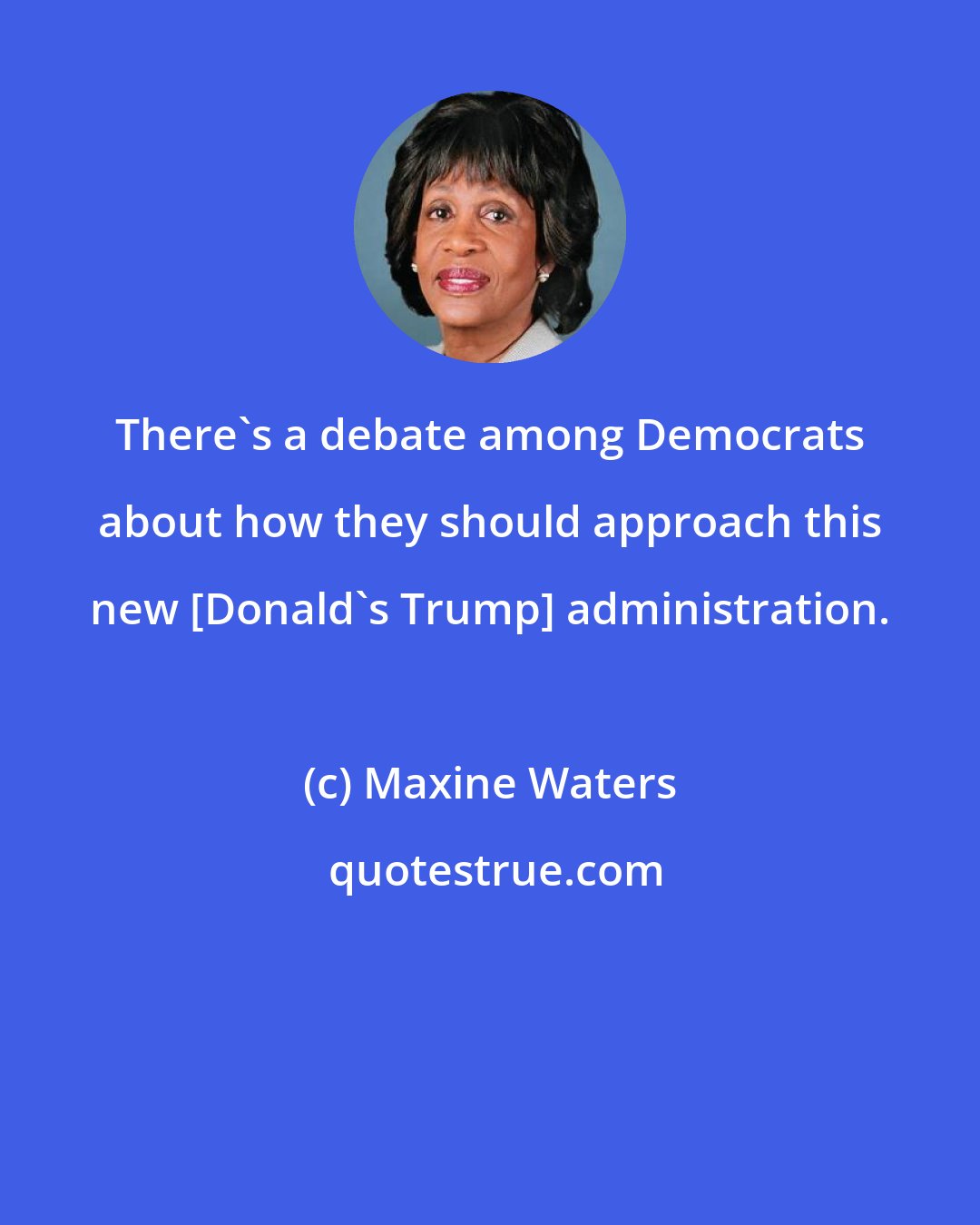 Maxine Waters: There's a debate among Democrats about how they should approach this new [Donald's Trump] administration.