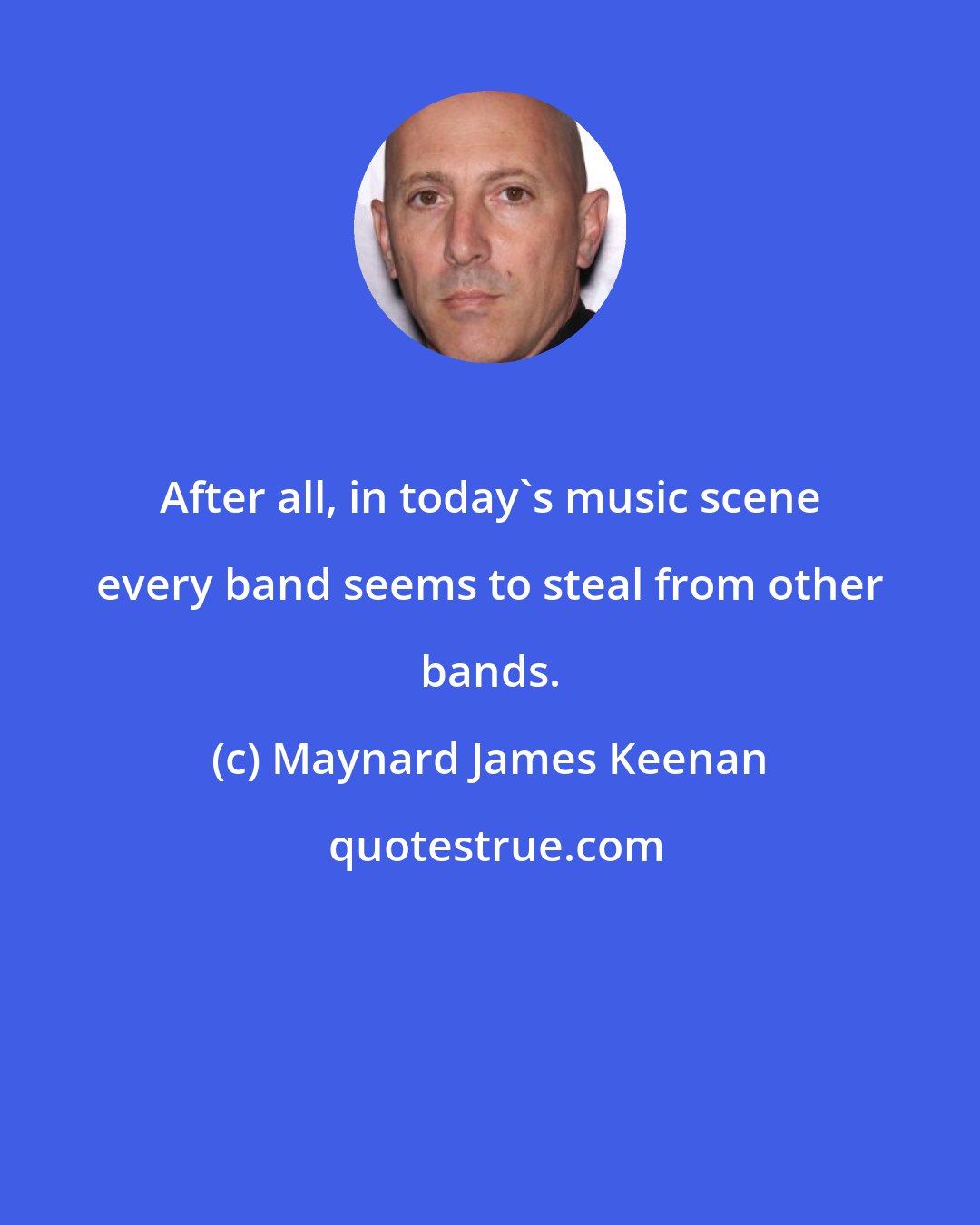 Maynard James Keenan: After all, in today's music scene every band seems to steal from other bands.