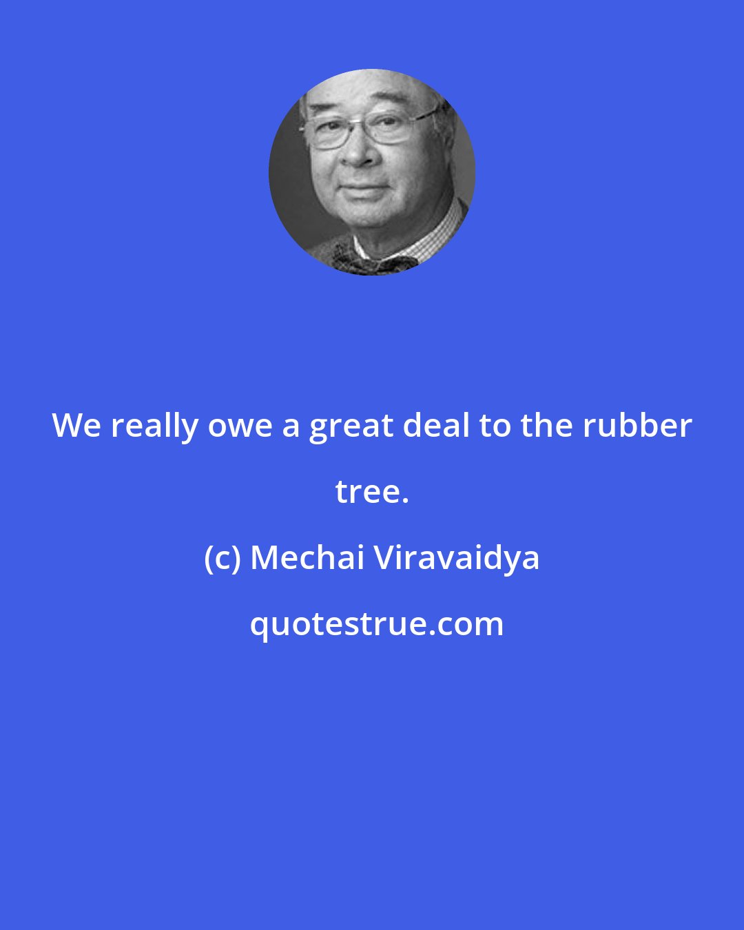 Mechai Viravaidya: We really owe a great deal to the rubber tree.