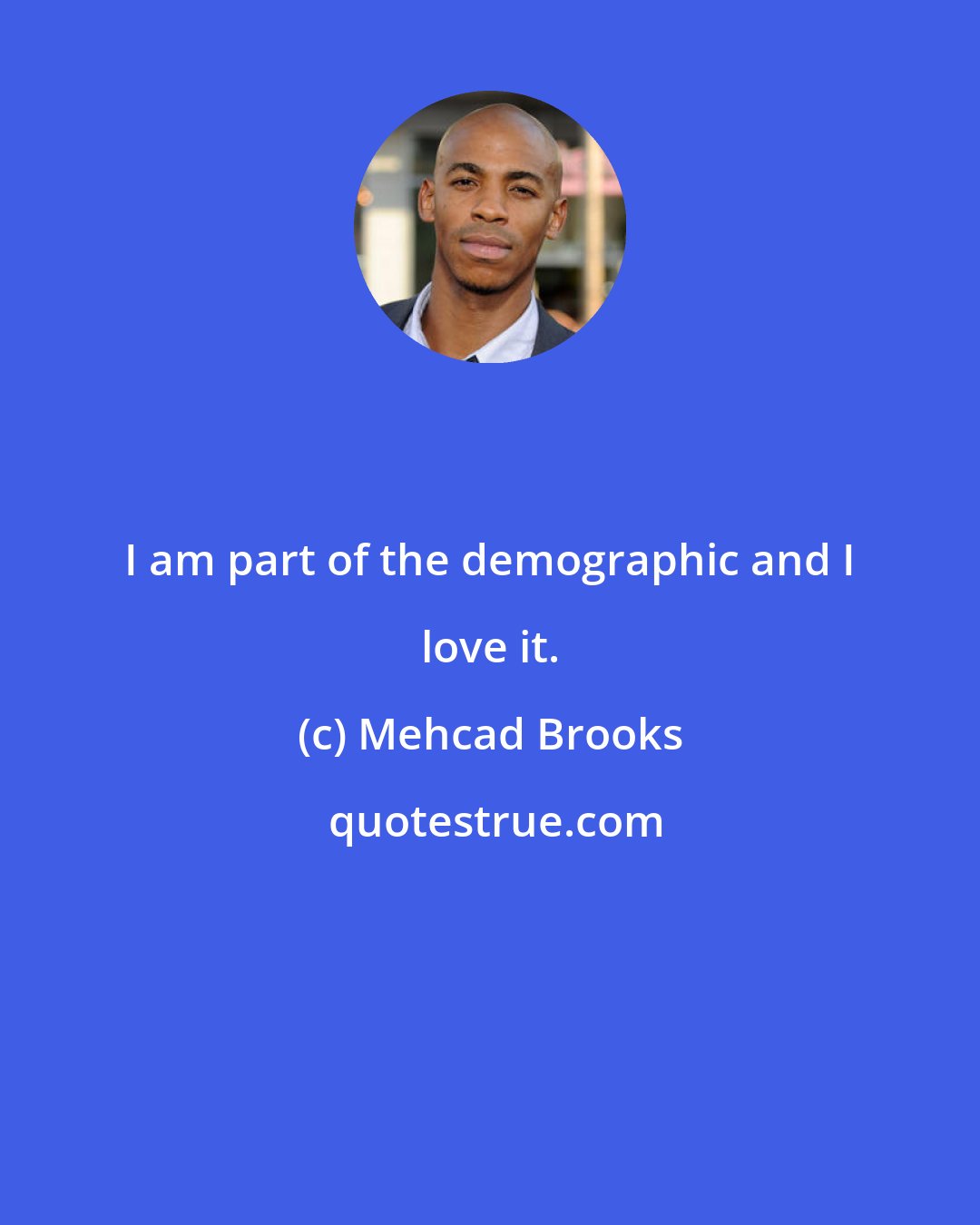 Mehcad Brooks: I am part of the demographic and I love it.