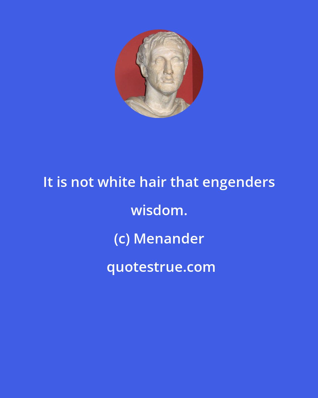 Menander: It is not white hair that engenders wisdom.